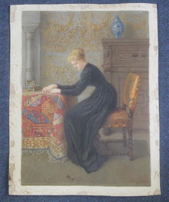 Gustavus Arthur Bouvier (fl.1886-1884) Scattered Pearls, 11 x 8in., unframed